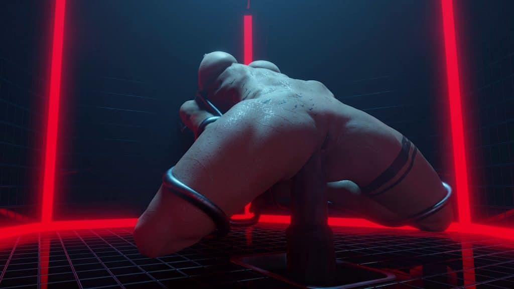 lara croft forced to cum from machine sex