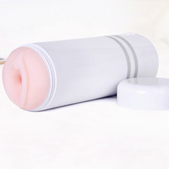 White remote-controlled pocket pussy sex toy by Lovense