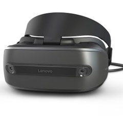 windows mixed reality vr headset on white background with lenovo logo